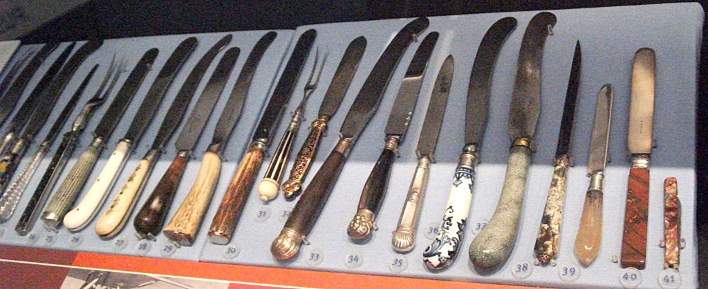 display of table knives