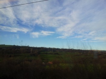 It was a glorious day of sunshine - I remembered to take a photo while I was on the train.