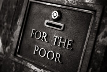 A collection box labelled "for the poor"